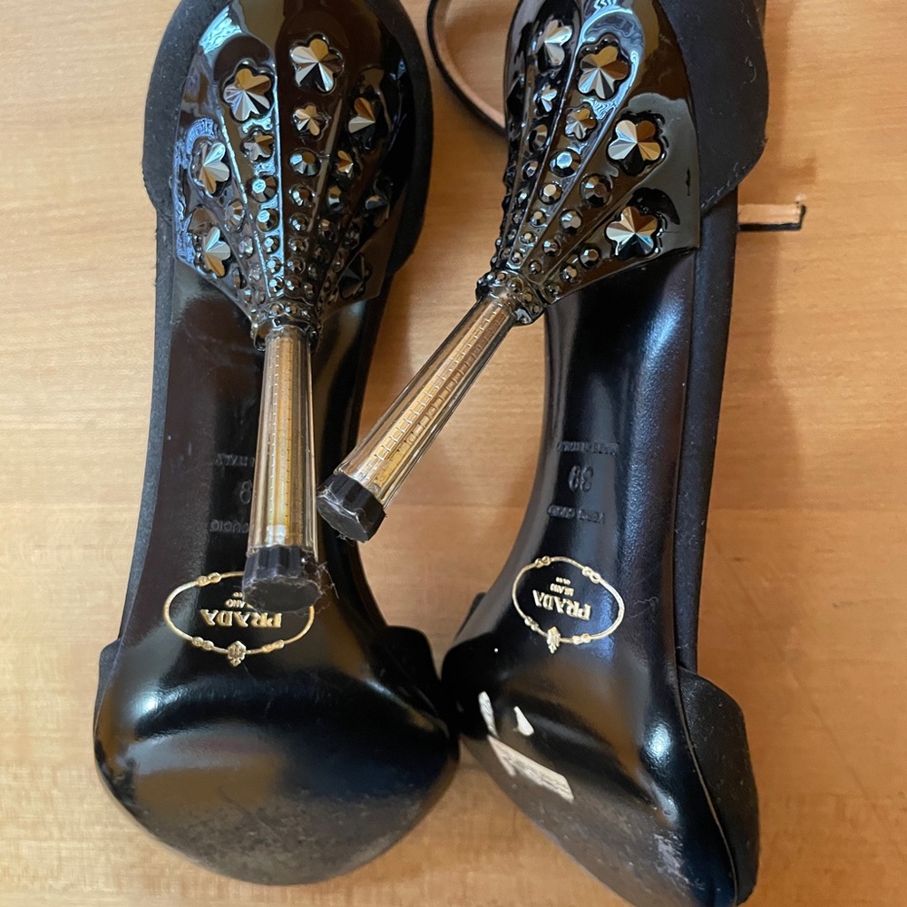 Prada Black Open-Toe Heels - Picture 8 of 14